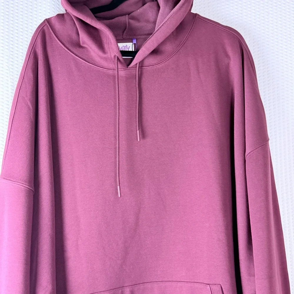Yitty 4X Oversized Burgundy Pullover Hoodie Dress Sweater Pocket  NWT Cozy - Picture 3 of 10